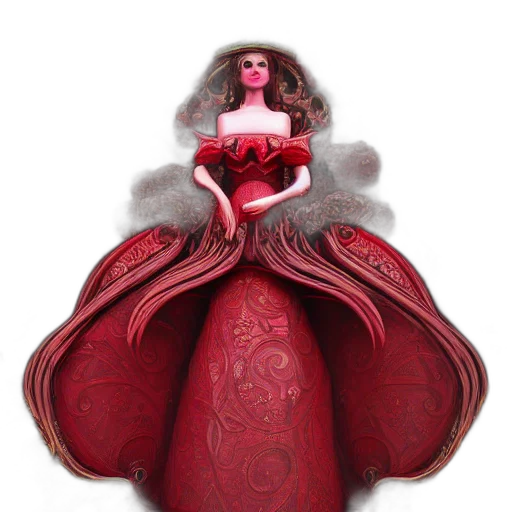 dress, concept art, fantasy art, 3d render, photorealistic, red, princess, ruby transparent PNG cut-out
