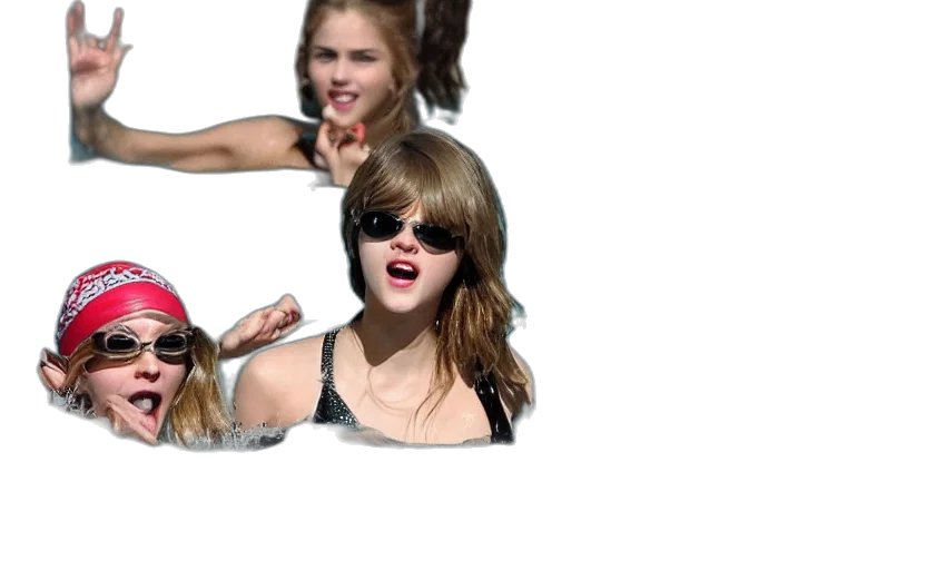 emma, watson, taylor, swift, selena, gomez, swim, together transparent PNG cut-out