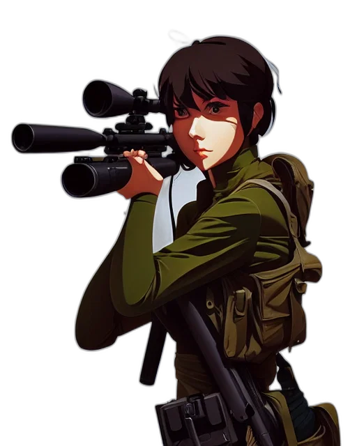 weapon, jacket, staff, anime, concept art, pixel art, comic book art, upper transparent PNG cut-out