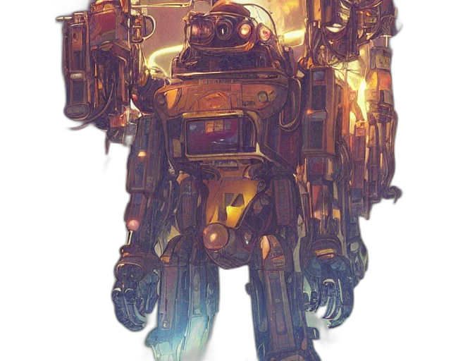 robot, weapon, concept art, watercolor transparent PNG cut-out