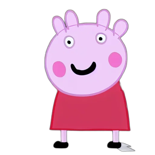 animal, dress, creature, face, cartoon, 3d render, concept art, peppa transparent PNG cut-out