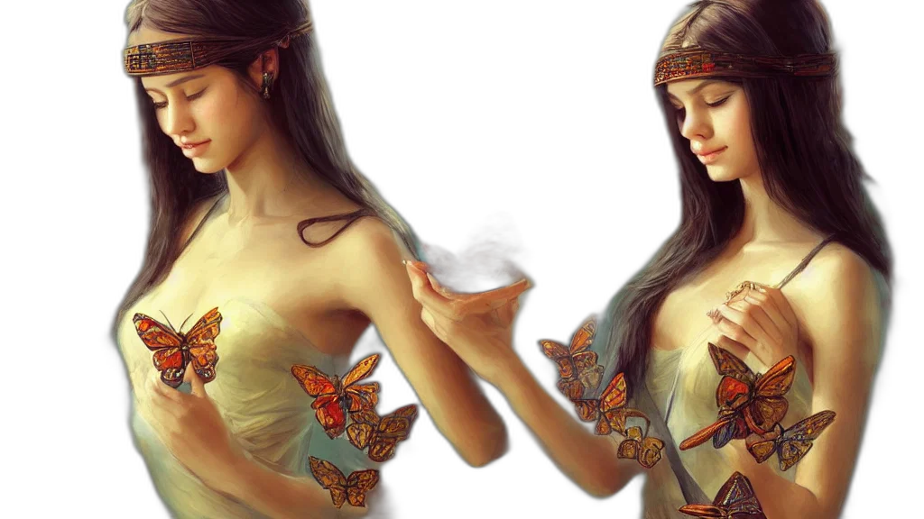 fantasy art, photorealistic, concept art, oil painting, golden, red, earth tones, colorful transparent PNG cut-out