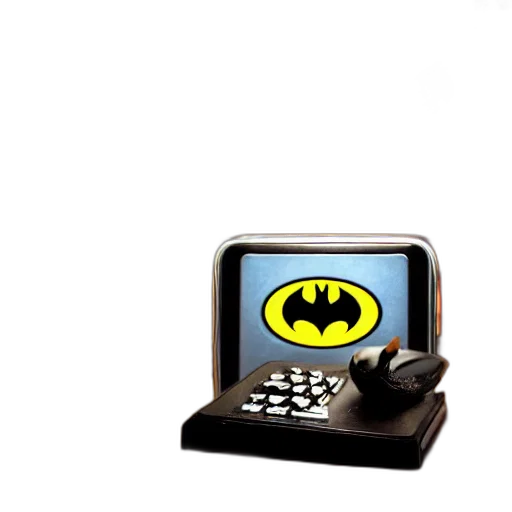closeup, photorealistic, photograph, batman, style, computer, mouse, sitting transparent PNG cut-out