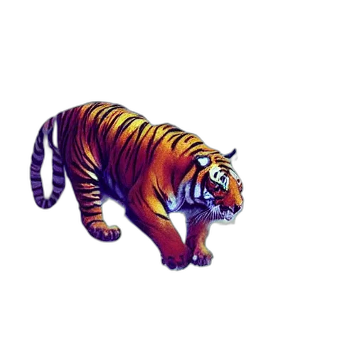 animal, creature, pixel art, concept art, 3d render, fantasy art, tiger, made transparent PNG cut-out