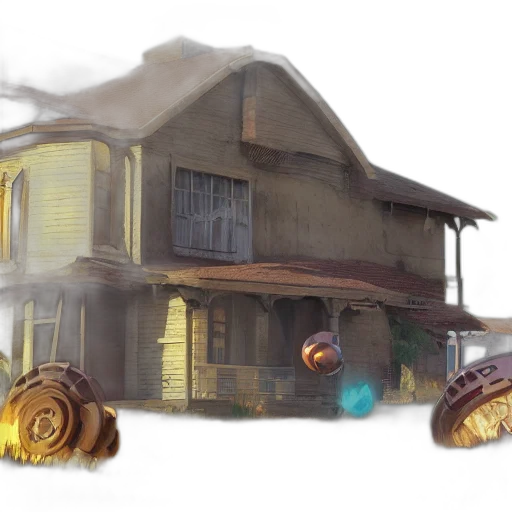 building, concept art, 3d render, photorealistic transparent PNG cut-out