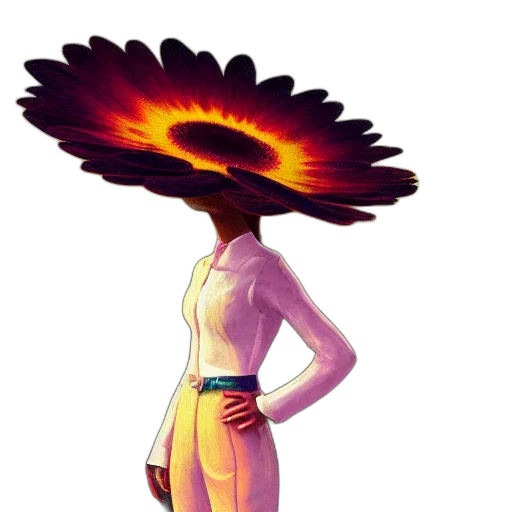 hat, dress, hair, mask transparent PNG cut-out
