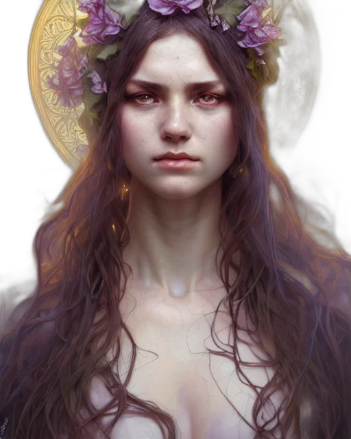 crown, face, fantasy art, photorealistic, concept art, oil painting, golden, pastel transparent PNG cut-out