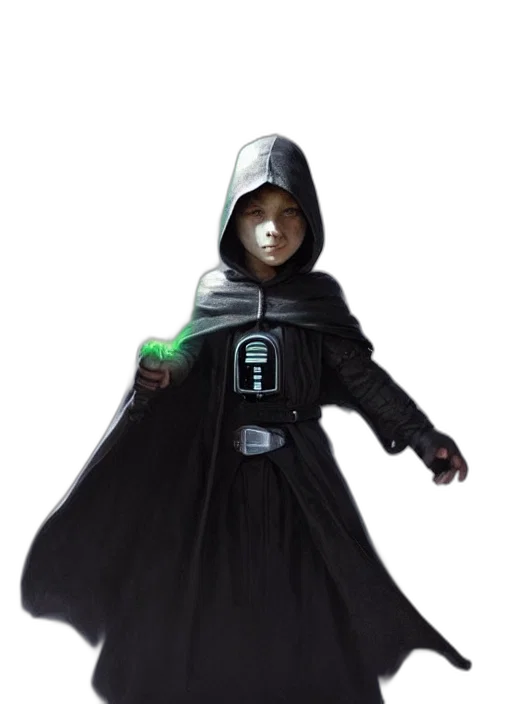 staff, jacket, mask, robot, concept art, fantasy art, 3d render, photorealistic transparent PNG cut-out