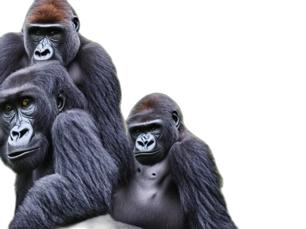 animal, photorealistic, gorilla, headset, playing, soccer, vivid transparent PNG cut-out