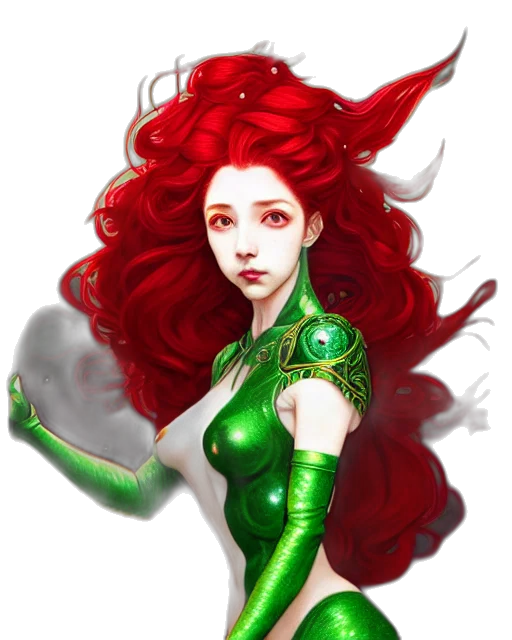 fantasy art, comic book art, concept art, pixel art, green, red, symmetry, beautiful transparent PNG cut-out