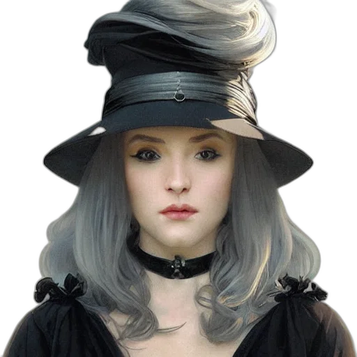 hat, crown, face, dress, photorealistic, fantasy art, oil painting, concept art transparent PNG cut-out