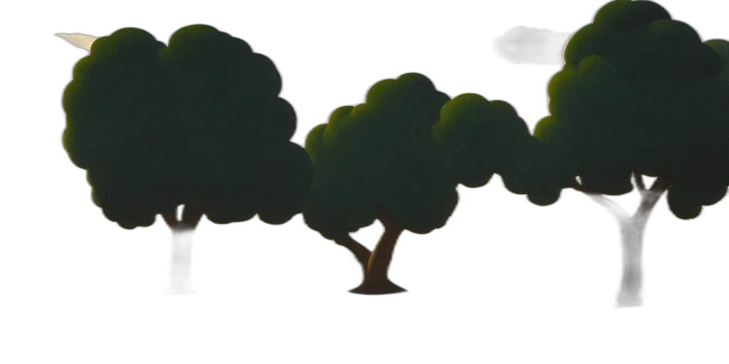 tree, crown, 3d render, concept art transparent PNG cut-out