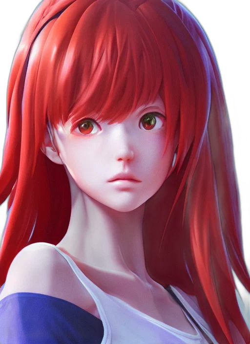 face, photorealistic, 3d render, anime transparent PNG cut-out