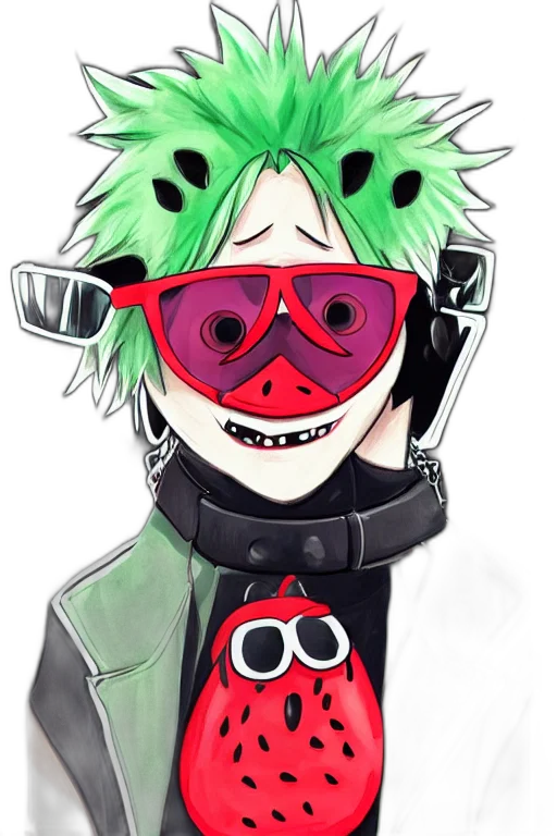 mask, face, creature, cartoon, concept art, pixel art, anime, green transparent PNG cut-out