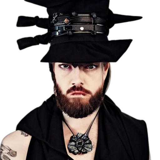 hat, crown, staff, jewelry, photorealistic, concept art, cyberpunk, fashion transparent PNG cut-out