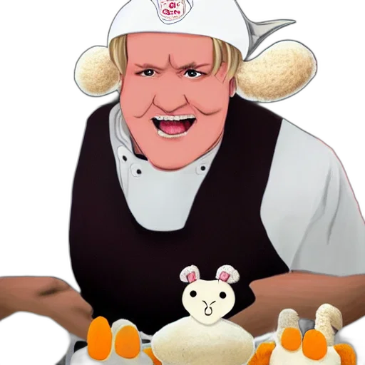 food, hat, animal, cartoon, 3d render, chef, gordon, ramsay transparent PNG cut-out