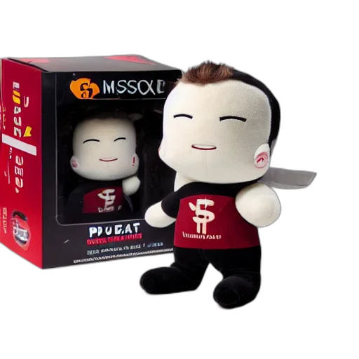 elon, musk, plushie, toy transparent PNG cut-out