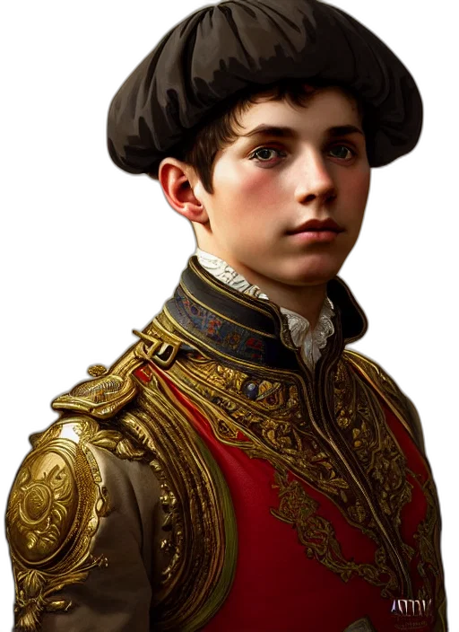 crown, hat, face, jacket, photorealistic, fantasy art, concept art, oil painting transparent PNG cut-out