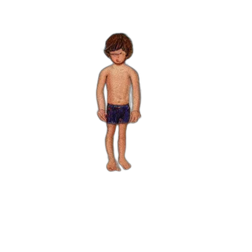3d render, pixel art, concept art, cartoon, full, shot, little, man transparent PNG cut-out
