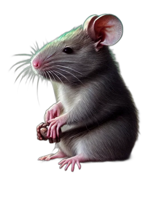 animal, hat, creature, staff, photorealistic, concept art, 3d render, cyberpunk transparent PNG cut-out