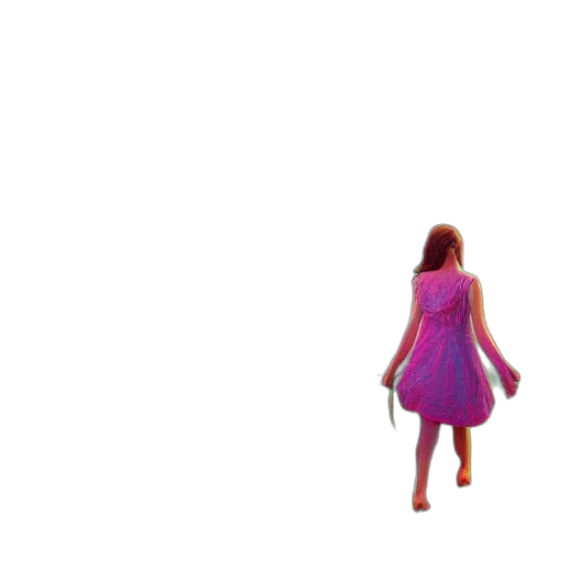 dress, hair, creature, robot transparent PNG cut-out