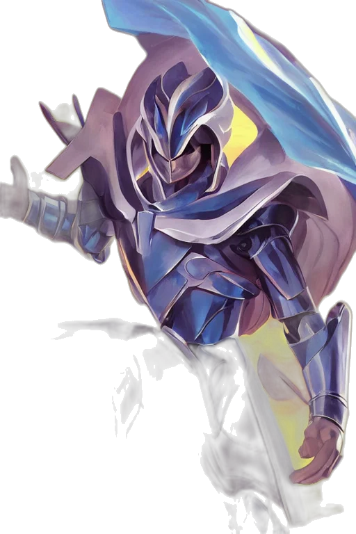 robot, mask, sword, weapon, concept art, fantasy art, anime, watercolor transparent PNG cut-out