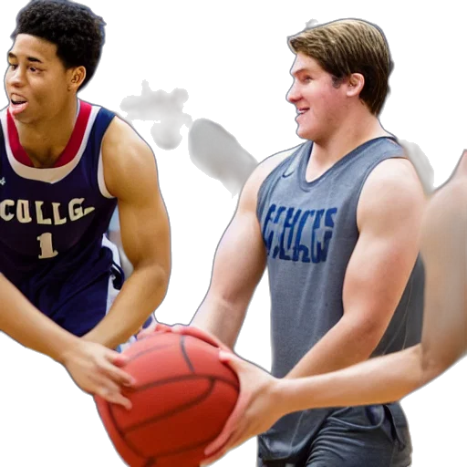 college, male, athletes, playing, one, basketball transparent PNG cut-out