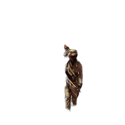 staff, hat, animal, jacket, pixel art, 3d render, concept art, photorealistic transparent PNG cut-out
