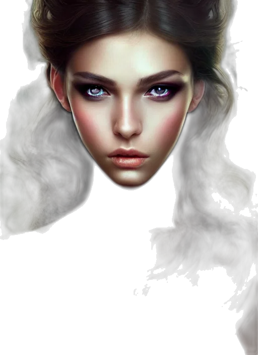 face, mask, crown, hair, fantasy art, photorealistic, concept art, oil painting transparent PNG cut-out