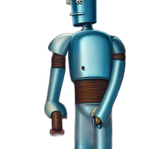 robot, staff, concept art, 3d render transparent PNG cut-out