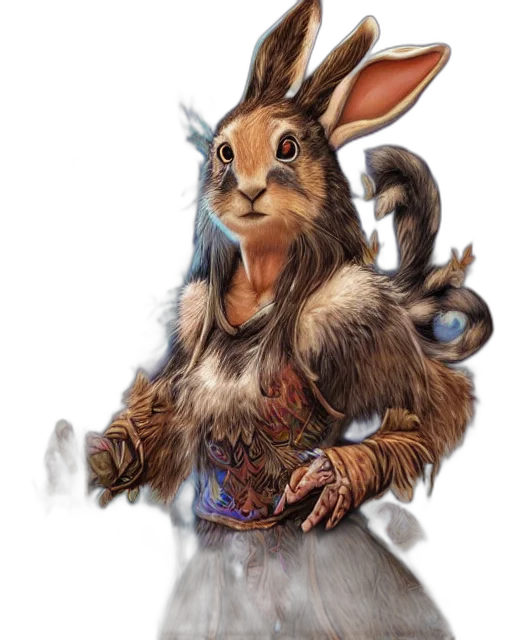 animal, staff, creature, concept art, fantasy art, photorealistic, watercolor, mystic transparent PNG cut-out