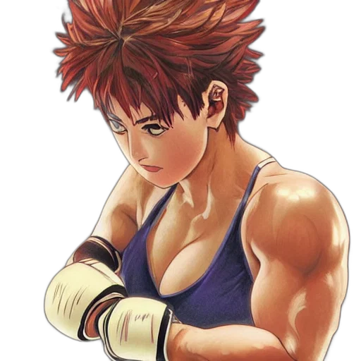 weapon, face, anime, concept art, photorealistic, pixel art, original, baki transparent PNG cut-out
