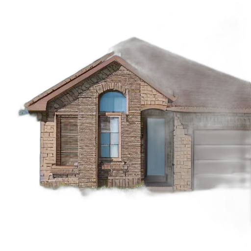 building, 3d render, photorealistic, concept art, fog, snow, earth tones, homes transparent PNG cut-out