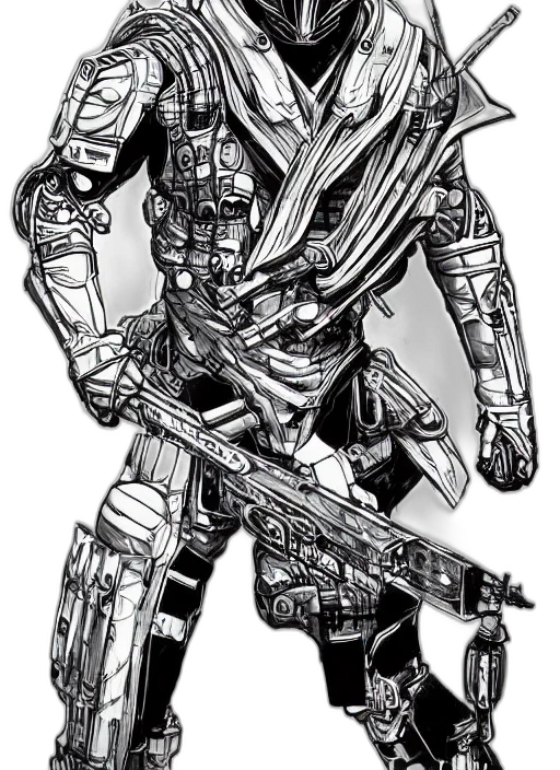 robot, weapon, comic book art, concept art transparent PNG cut-out