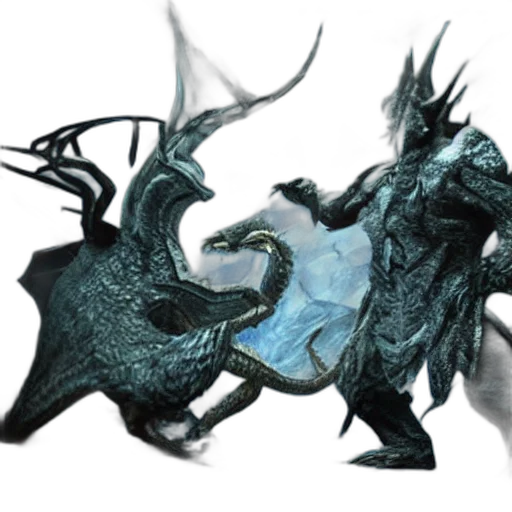 dragon, creature, weapon, sword, concept art, fantasy art, 3d render, photorealistic transparent PNG cut-out