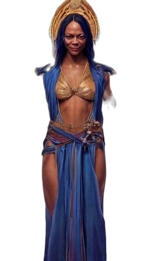 staff, dress, fantasy art, concept art, comic book art, 3d render, blue, zoe transparent PNG cut-out