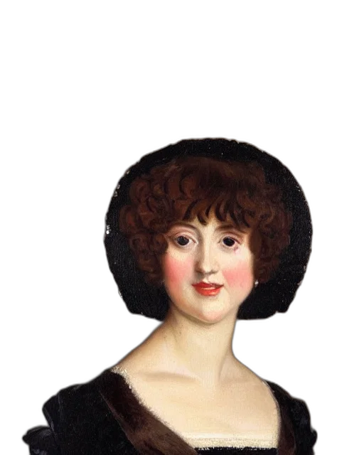 hat, face, dress, hair transparent PNG cut-out