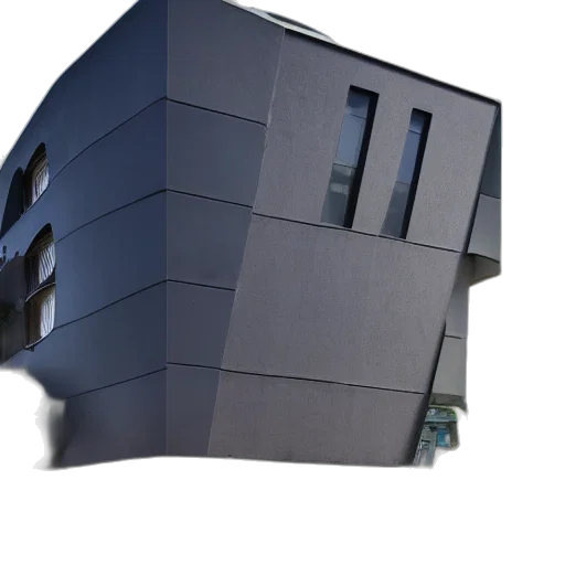building, robot, face, furniture, 3d render, photorealistic, concept art, dark transparent PNG cut-out