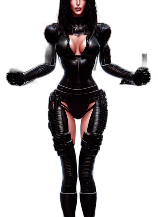 robot, dress, weapon, mask, comic book art, concept art, 3d render, cyberpunk transparent PNG cut-out