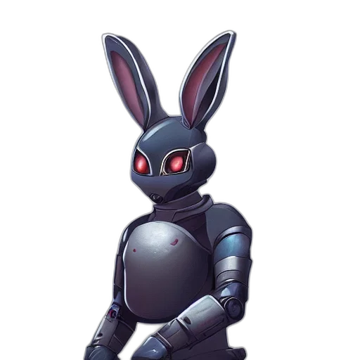robot, animal, staff, pixel art, concept art, 3d render, fantasy art, dark transparent PNG cut-out