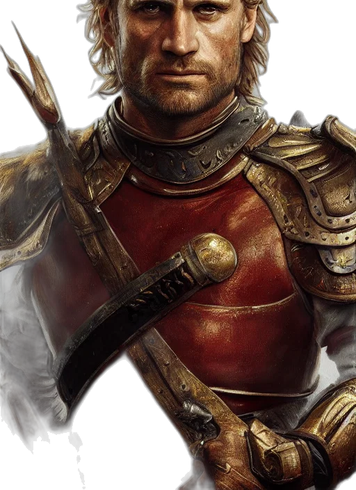 sword, face, fantasy art, photorealistic, concept art, comic book art, red, golden transparent PNG cut-out