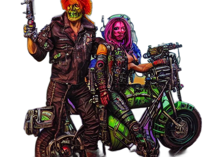 cyberpunk, comic book art, concept art, pixel art transparent PNG cut-out