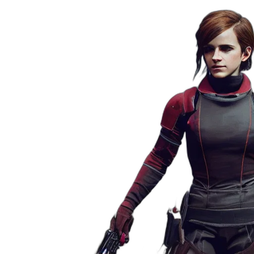 concept art, cyberpunk, red, emma transparent PNG cut-out