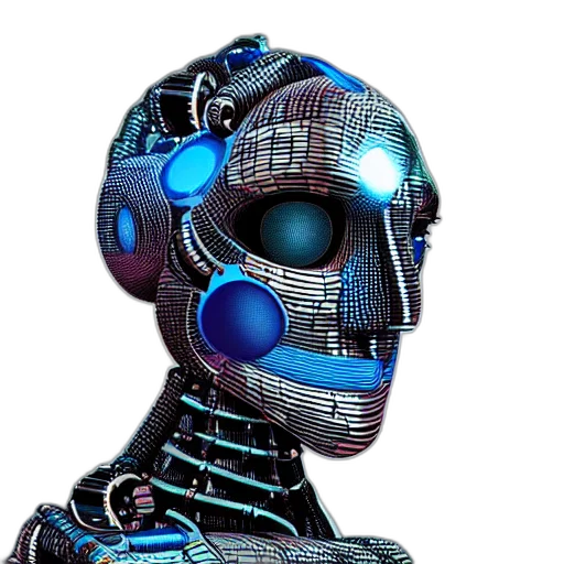 robot, mask, face, cyberpunk transparent PNG cut-out