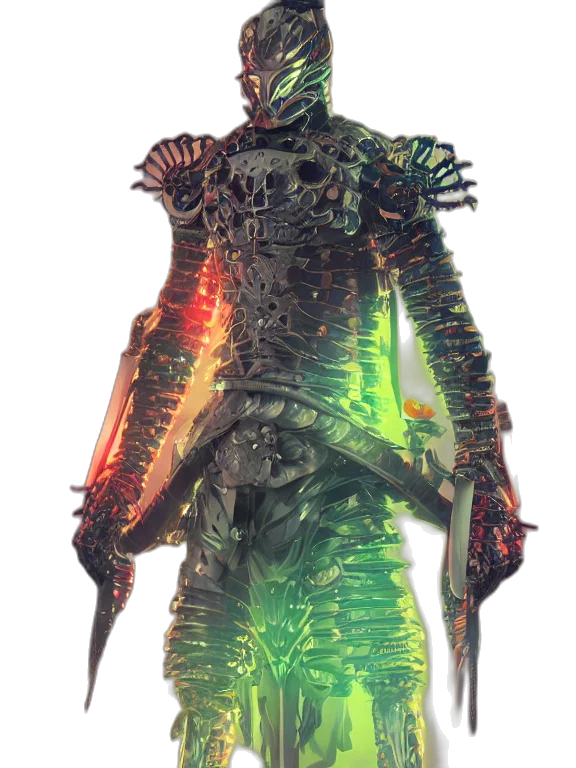 robot, staff, creature, sword transparent PNG cut-out