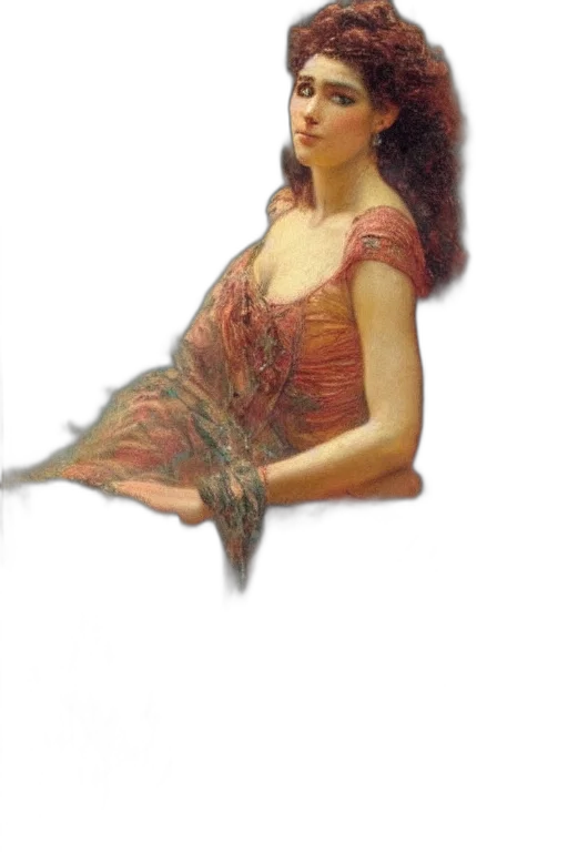 dress, jewelry, crown, staff transparent PNG cut-out
