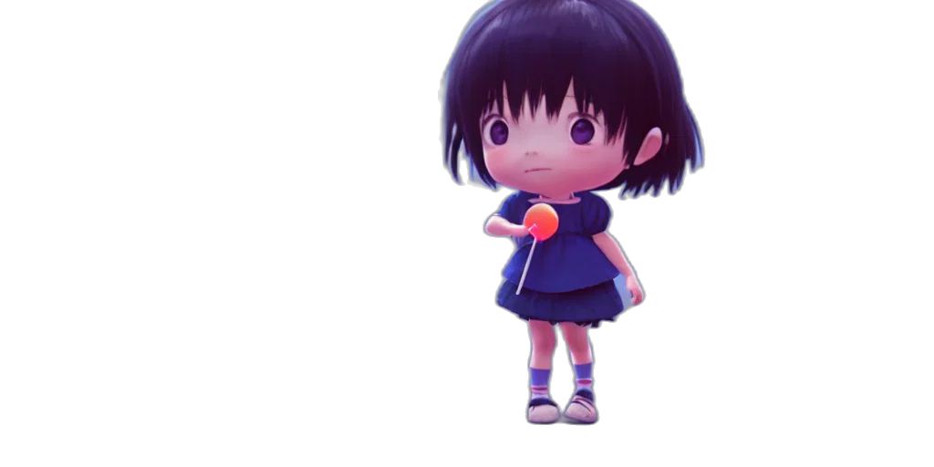 food, weapon, 3d render, concept art, anime, photorealistic, little, girl transparent PNG cut-out