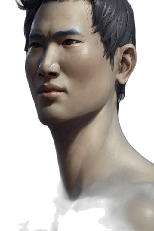 face, staff, mask, robot, photorealistic, concept art, fantasy art, oil painting transparent PNG cut-out