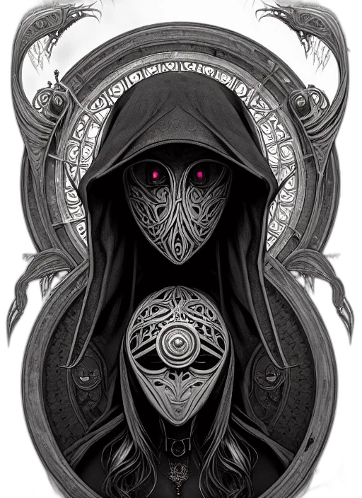 mask, face, creature, dress, fantasy art, concept art, pixel art, comic book art transparent PNG cut-out