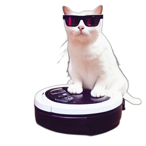 robot, animal, 3d render, vaporwave transparent PNG cut-out